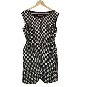 Boutique Moschino NWT Women's Black Silver Polka Dot Sleeveless Sheath Dress 12
